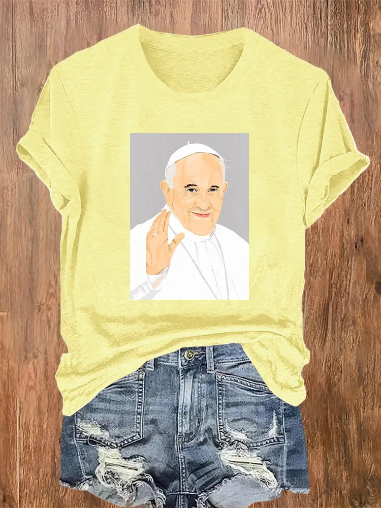 Women's Thank You PF Print Short Sleeve Round Neck Cotton T-Shirt