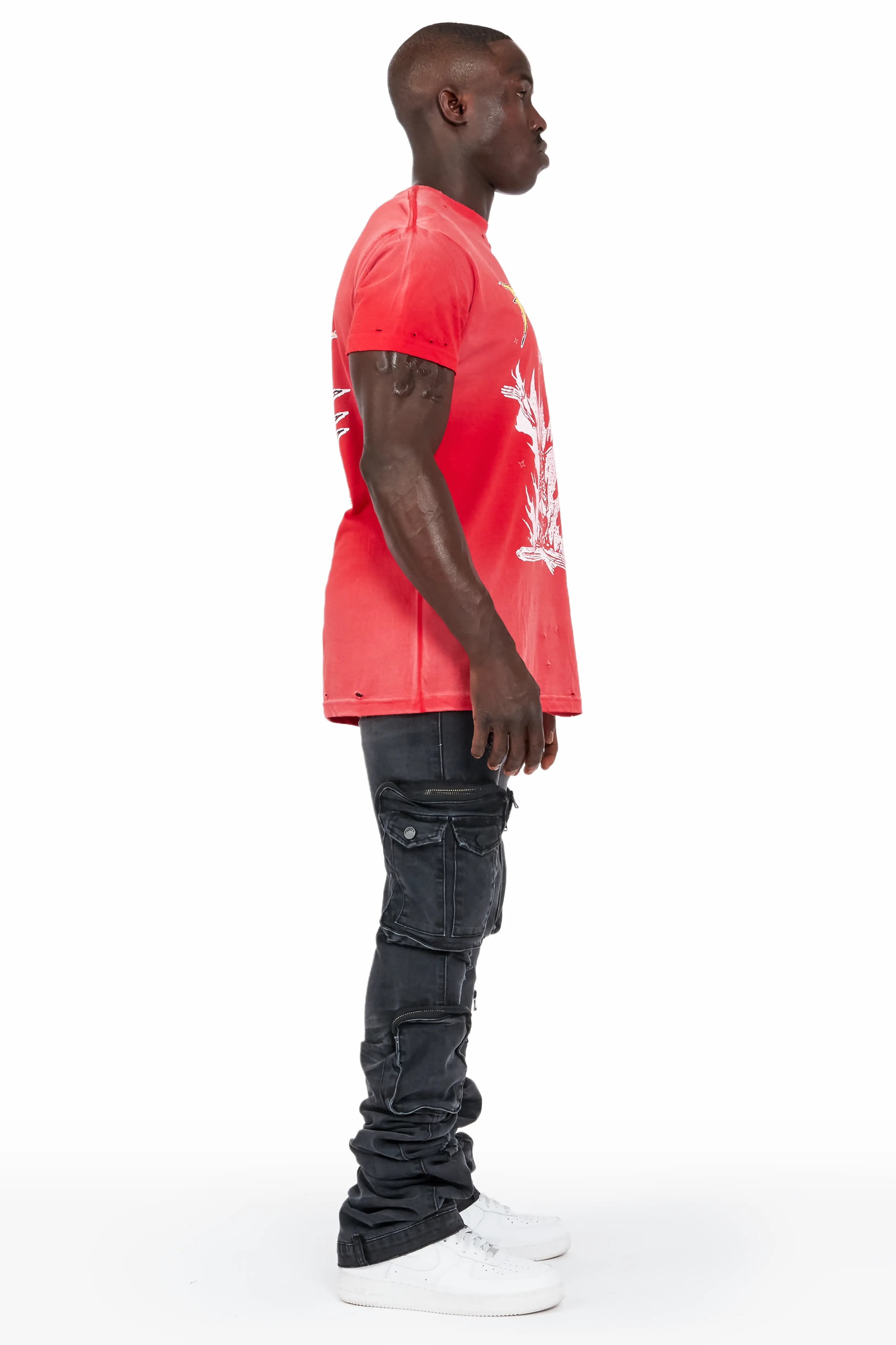 Shane Grey Wash Super Stacked Flare Jean