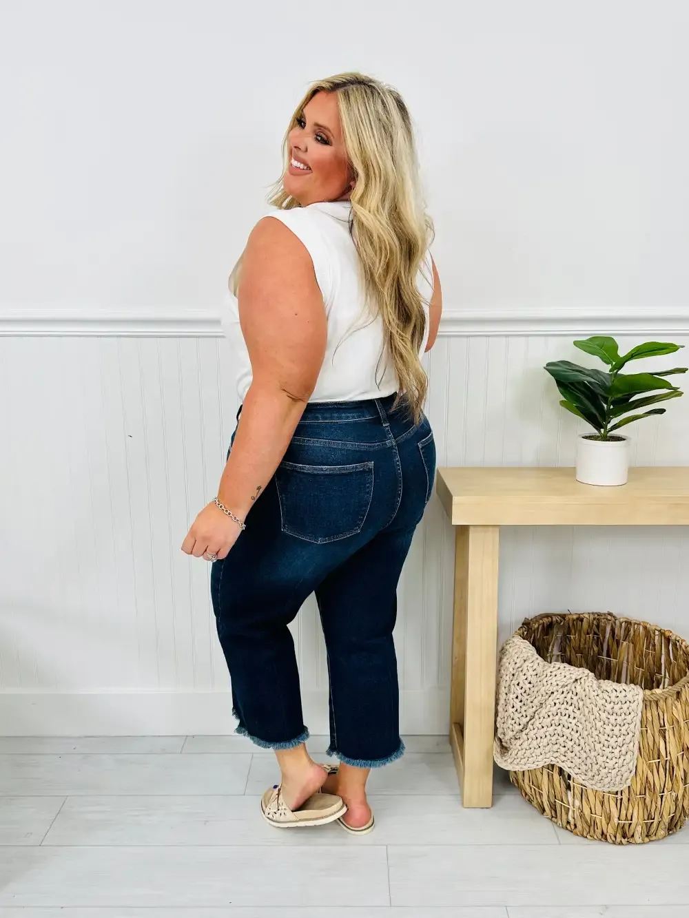 Judy Blue On The Fly Cropped Wide Leg Jeans
