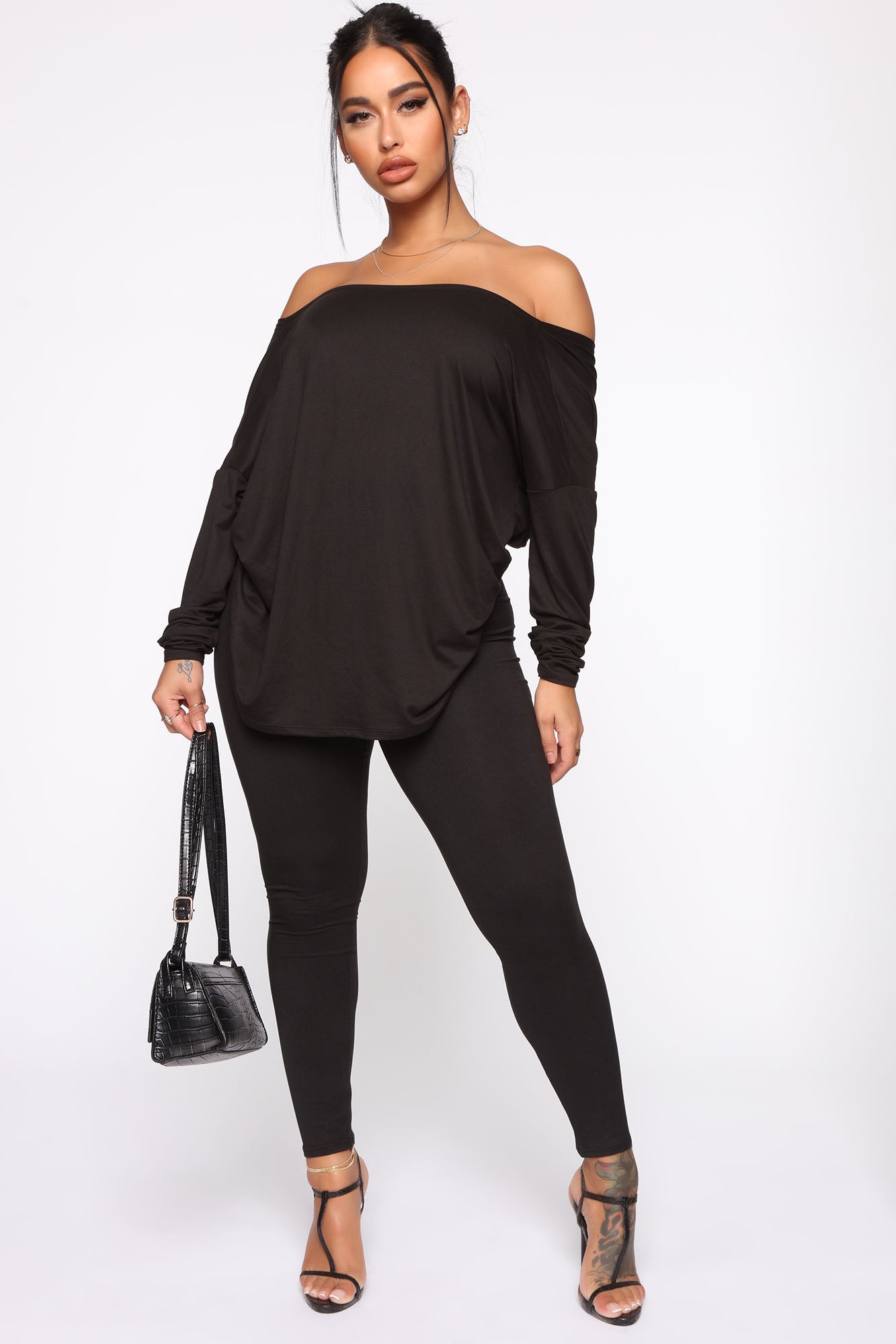 Don't Get This Twisted Pant Set - Black