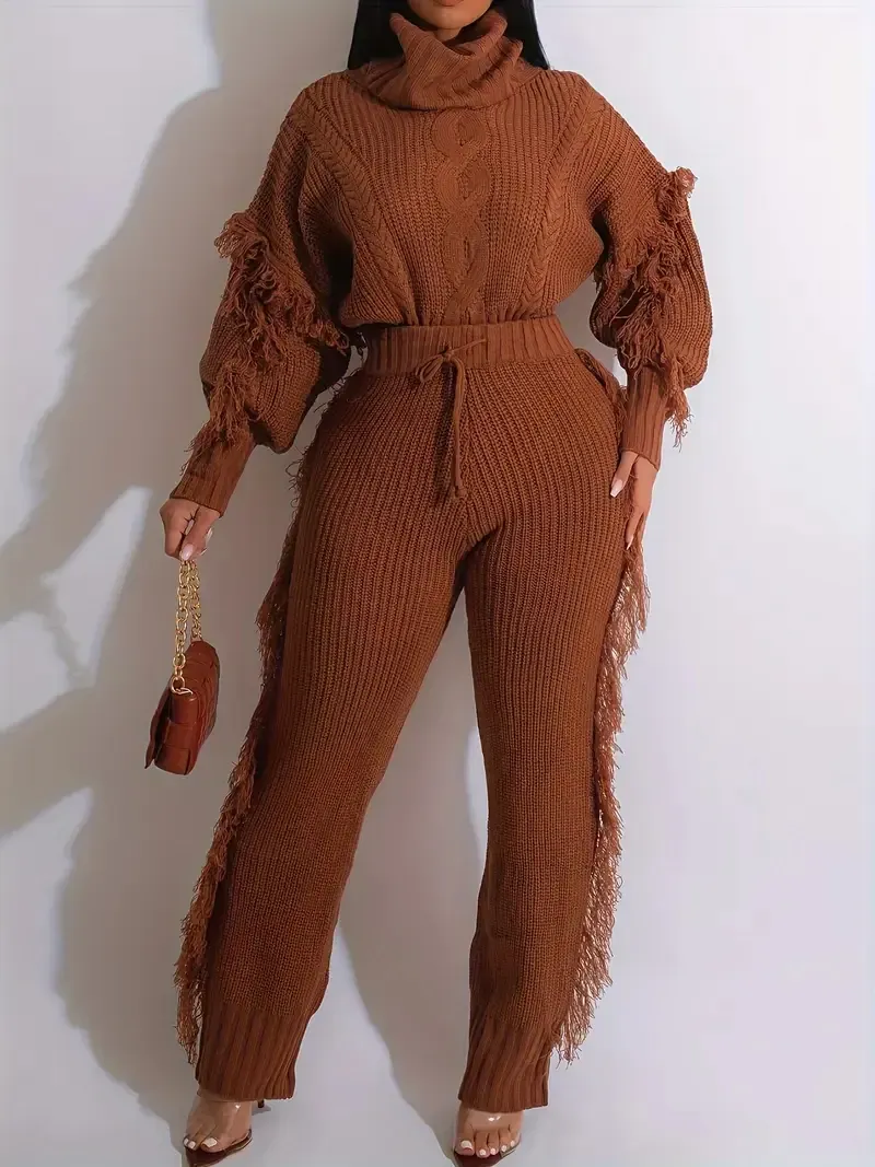 Tassel Knit Sweater Set