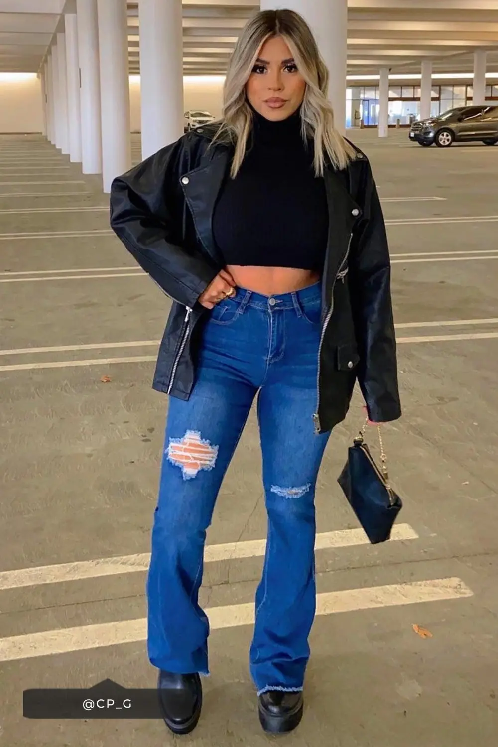 High Waist Button Flare Leg Jeans