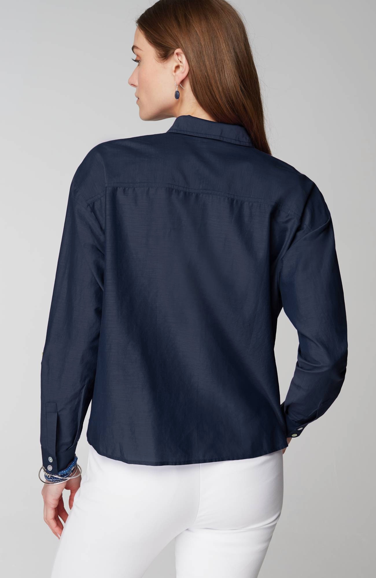 Cotton-Silk Twist-Front Top