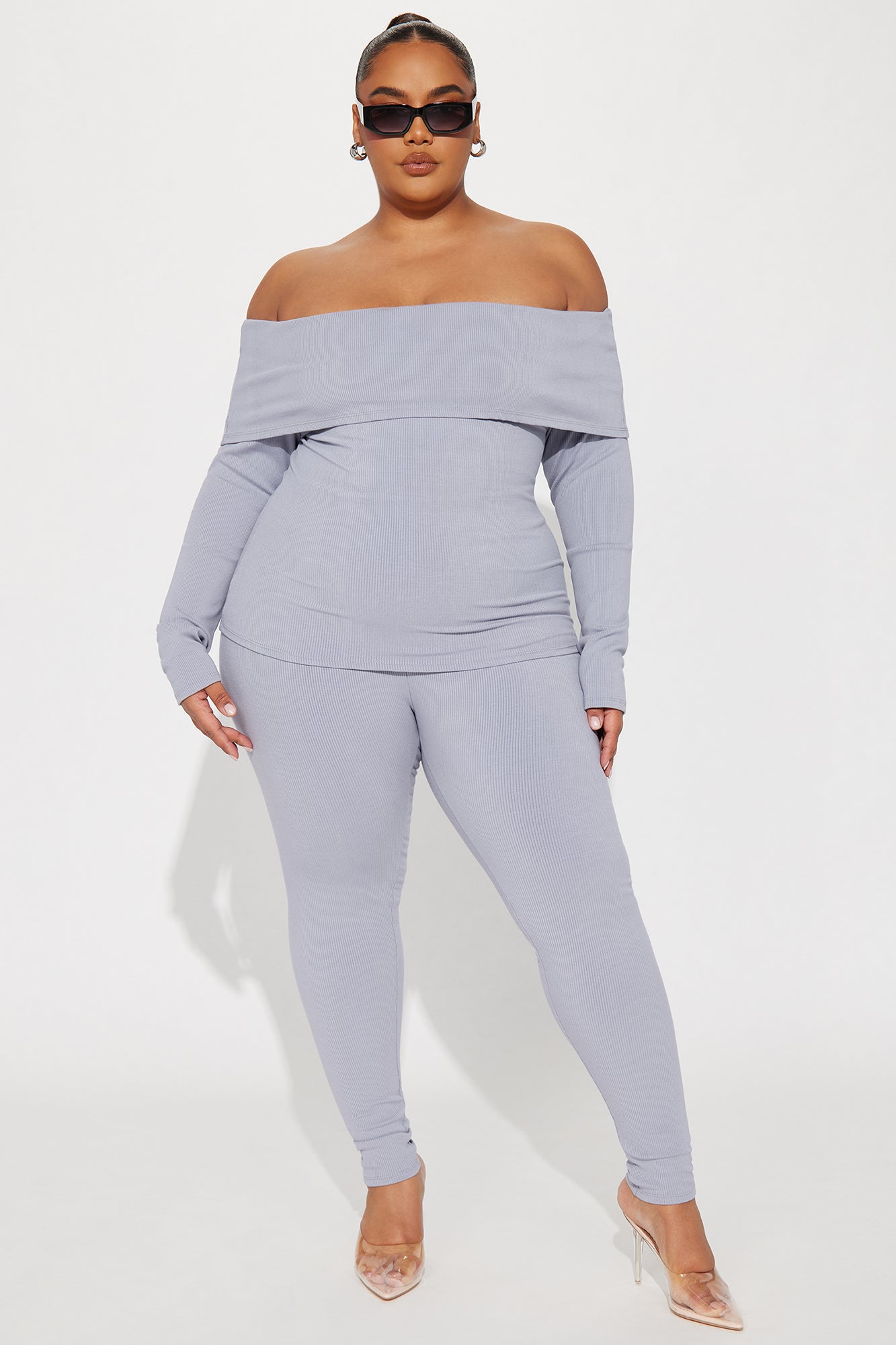 Shaila Snatched Pant Set - Slate Grey