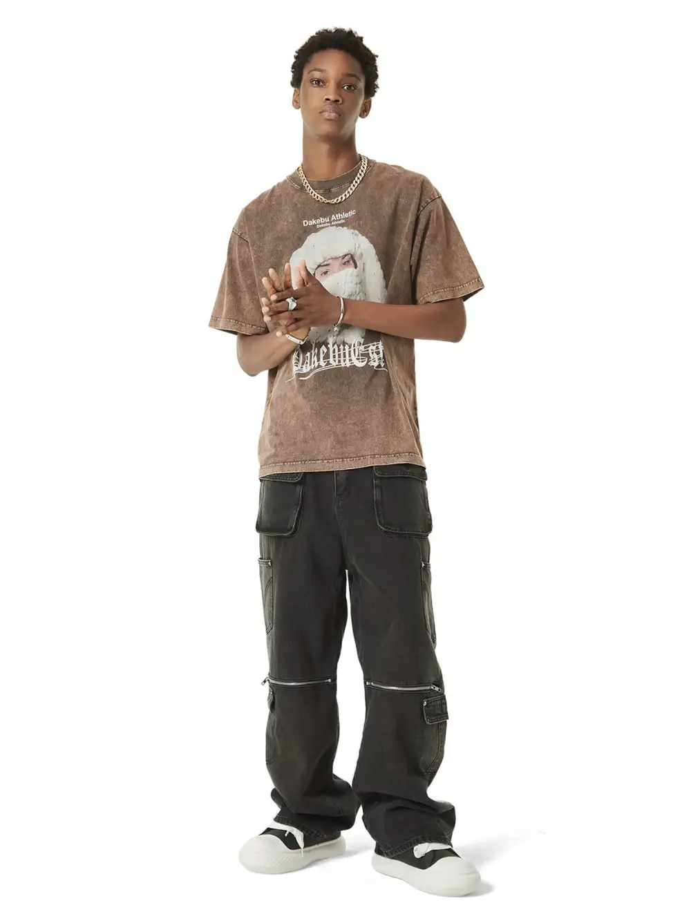 Multi-pocket Zipper Design Washed Hip-Hop Jeans - 2112