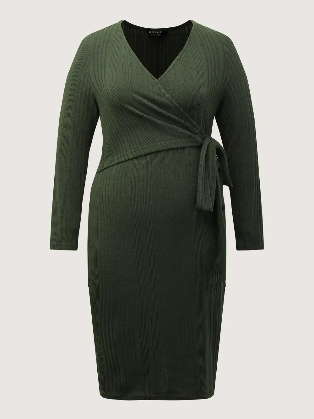 Pit Strip Tie-Knot Slit Sheath Midi Dress