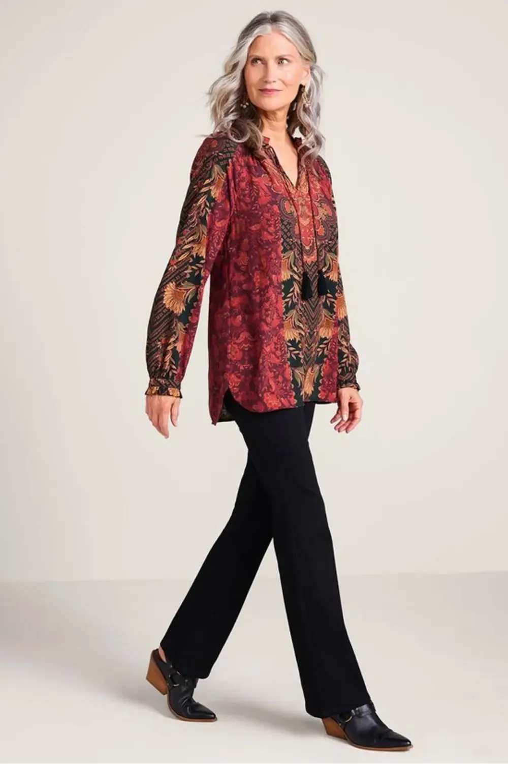 Fleur Dynasty Long Sleeve Poet Top