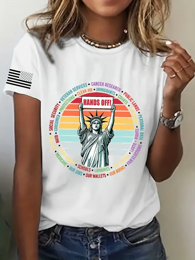 Women'S FDT “Hands Off ” Print Casual T-Shirt