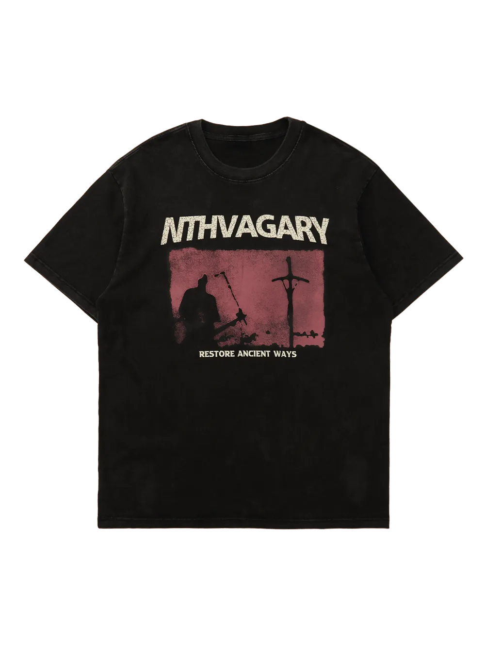 Vintage Crucifixion Silhouette Street Rap T-Shirt