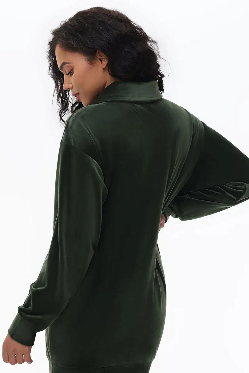 Oversized Small Bling Quarter Zip Pullover