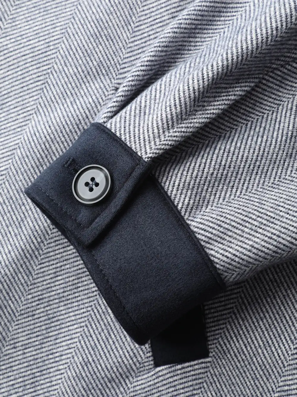 Mixed Material Lined Contrast Jacket