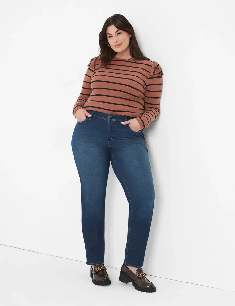 Seven7 Straight Jean With Back Pocket Embroidery