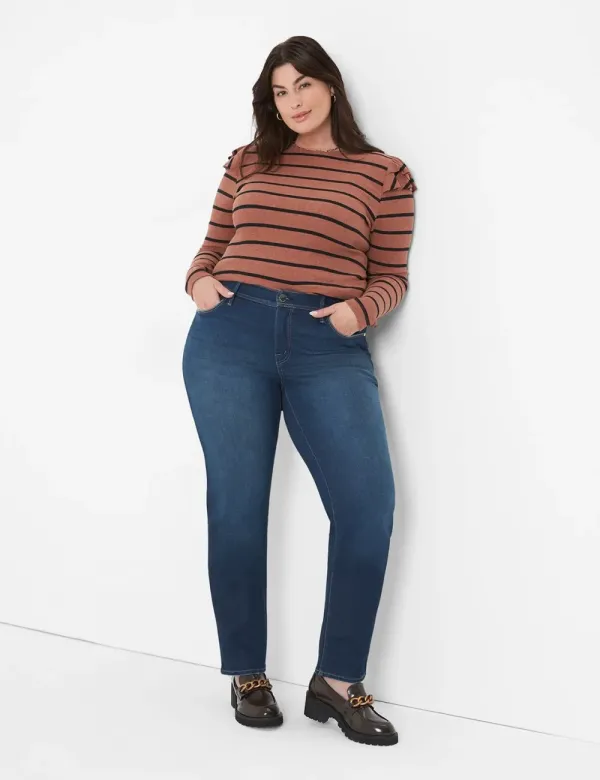 Seven7 Straight Jean With Back Pocket Embroidery