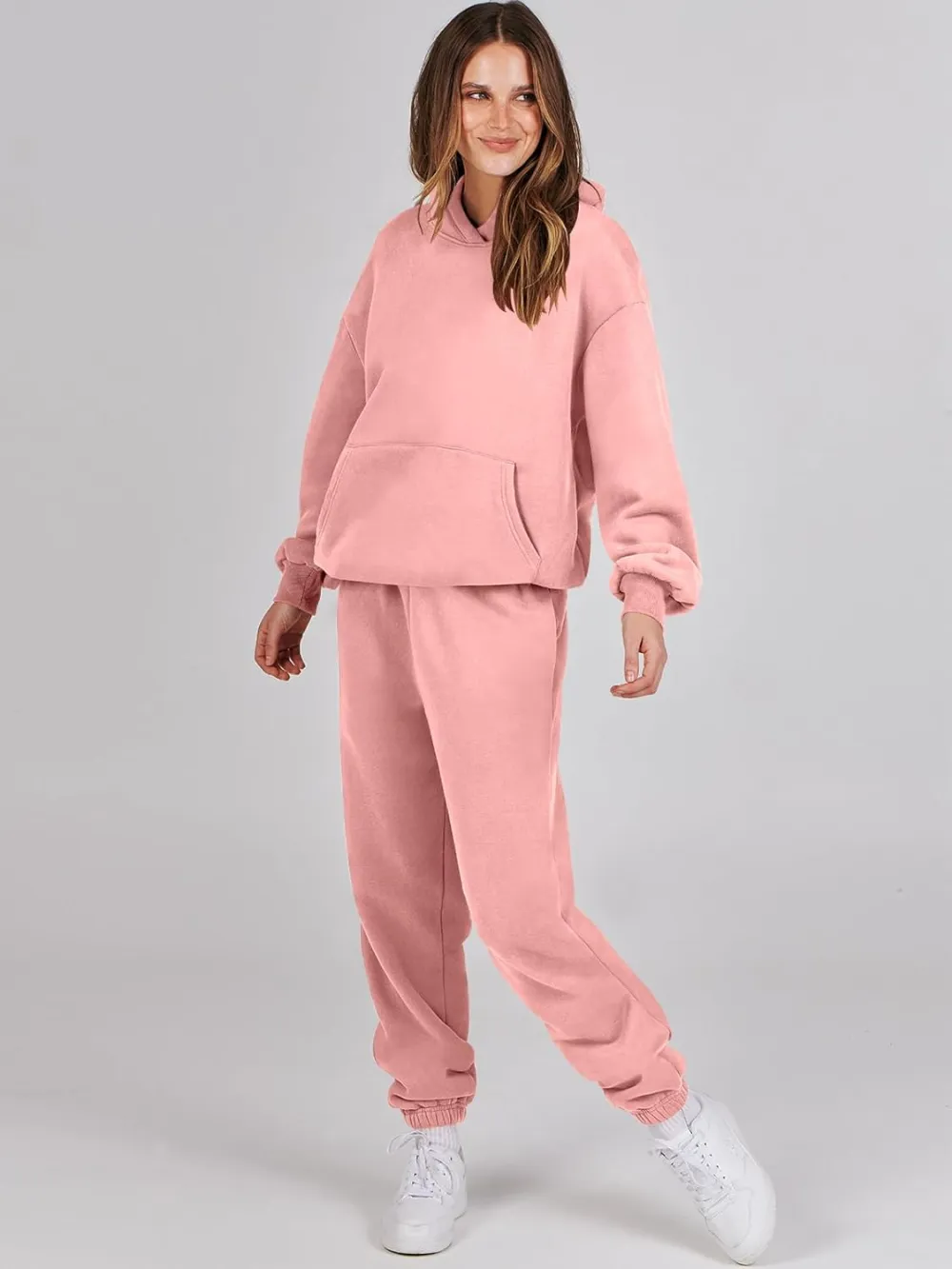 (Clearance Sale $1.99⚡) 2024 Women's Fall Oversized Casual Hoodie Two Piece Sweatshirt Jogging Pants Sweatshirt Set