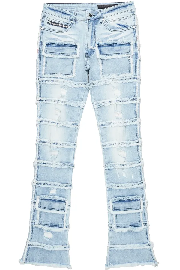 Josie Blue Stacked Flare Jean