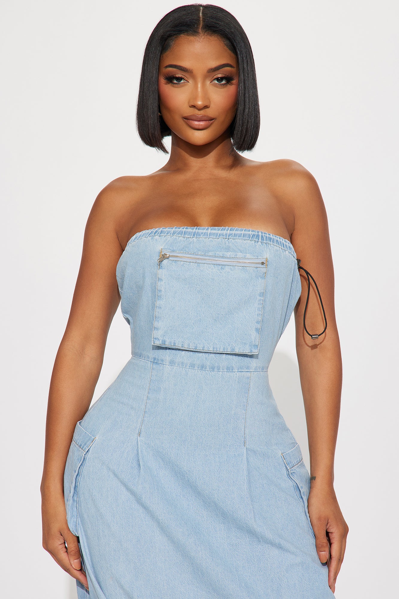 Deena Denim Maxi Dress - Light Wash