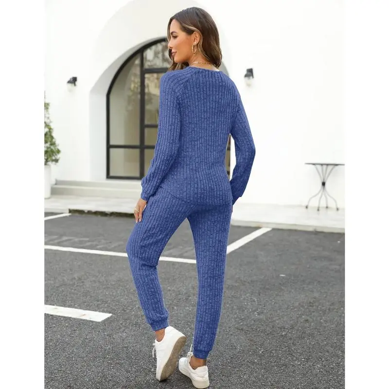 Women's 2-Piece Button Down Lounge Sweatsuit