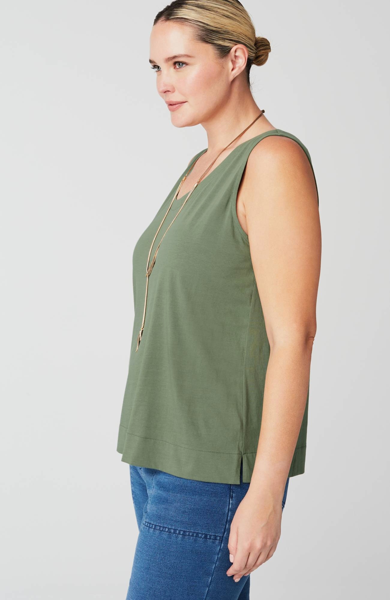 pure jill soft-v-neck layering tank