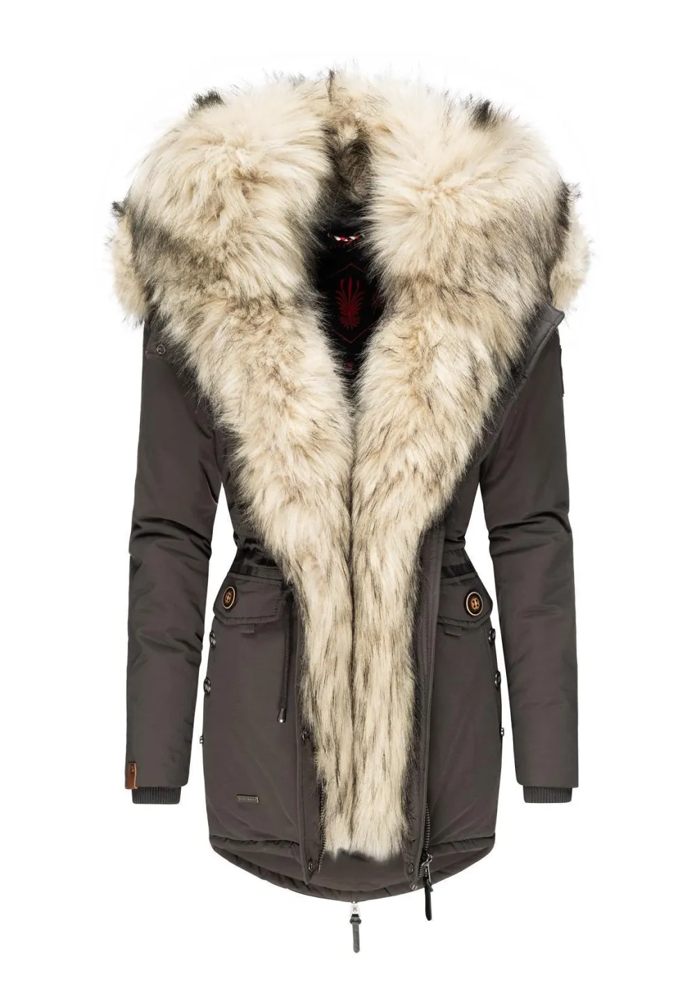 Ladies Winter Thicken Windproof Parka Beige