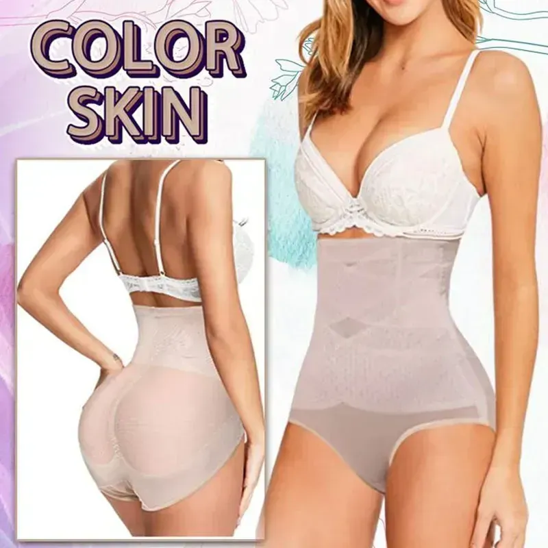 Crossover hip lift reinforced non-rolling non-marking tummy tuck