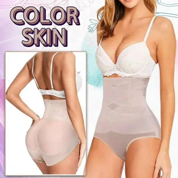 Crossover hip lift reinforced non-rolling non-marking tummy tuck