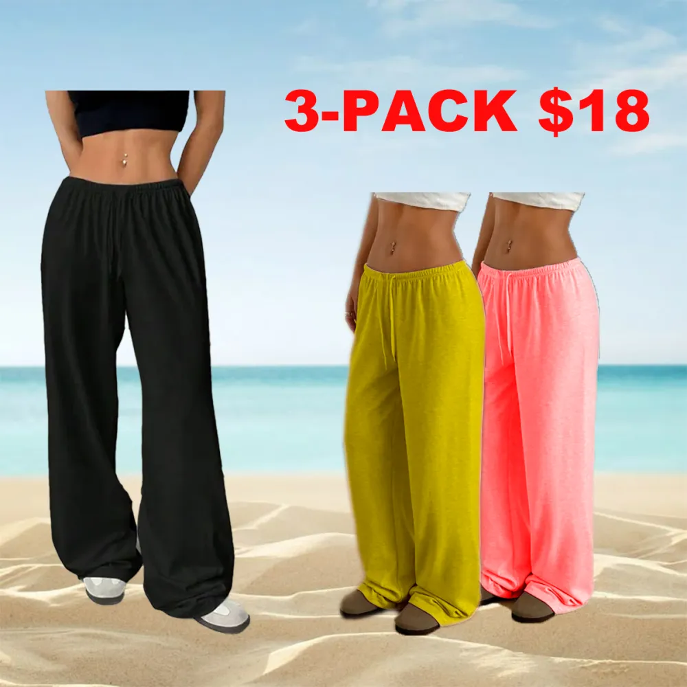 Solid Color Loose Fit Pants for Women