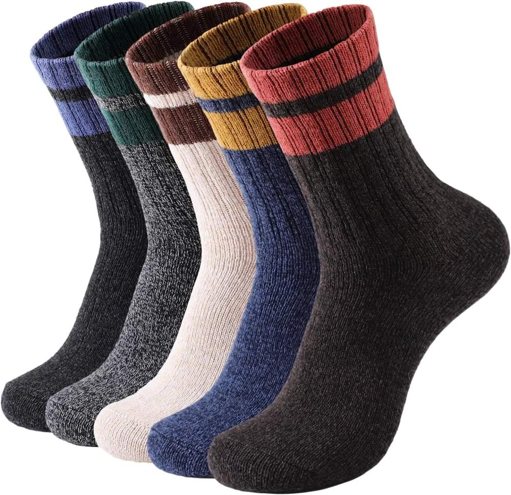 Clothirily Wool Socks- Thick Soft Wool Socks for Women, Vintage Warm Womens Wool Socks, Winter Warm Boot Socks for Women Men