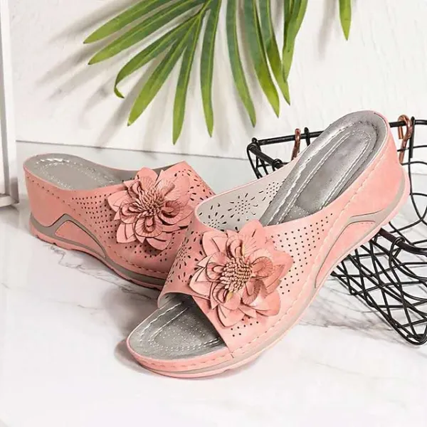 Women's Slippers Wedge Sandals Outdoor Slippers Comfort Shoes Leather Loafer