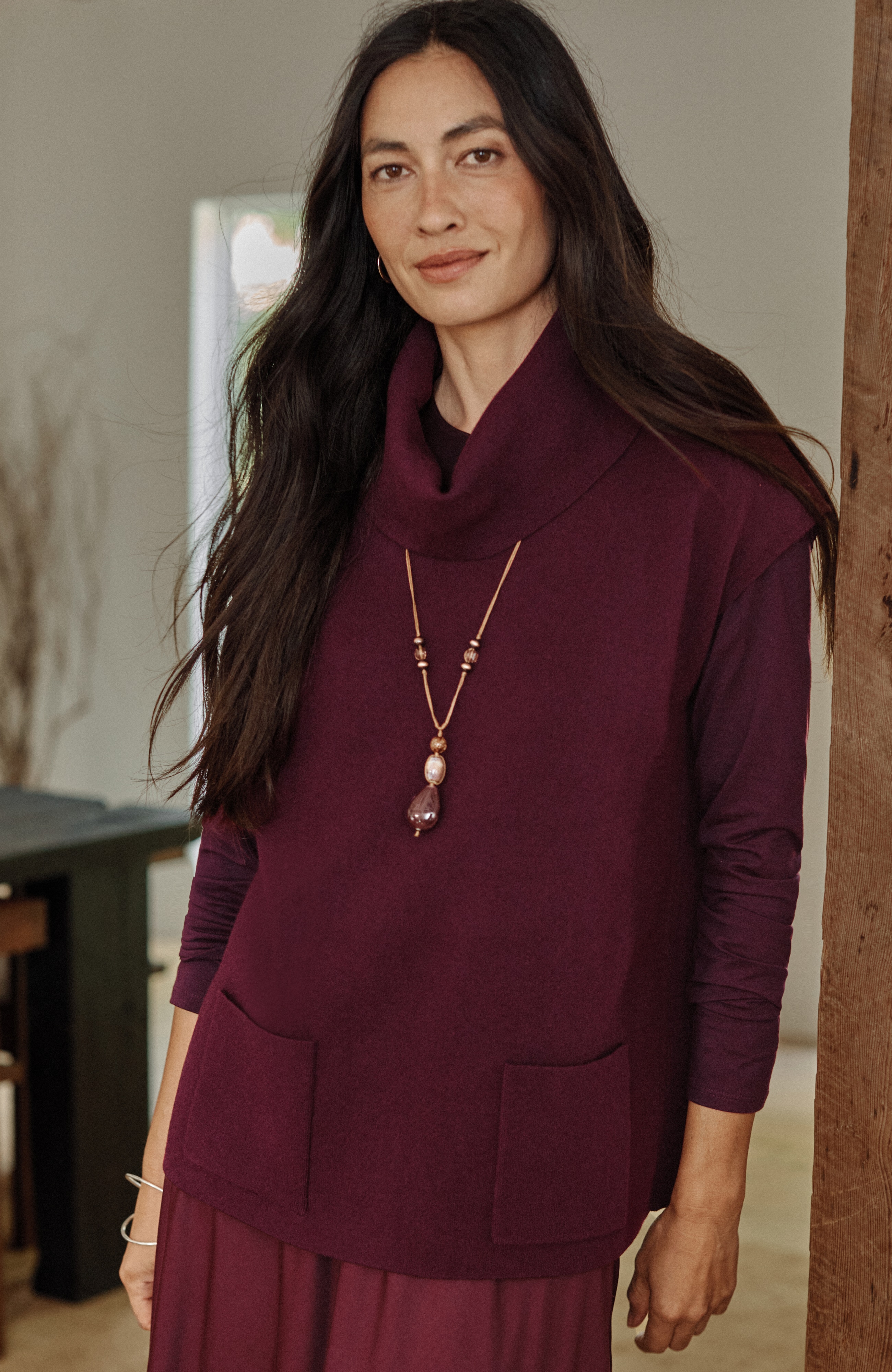 Pure Jill Double-Knit Sweater-Vest