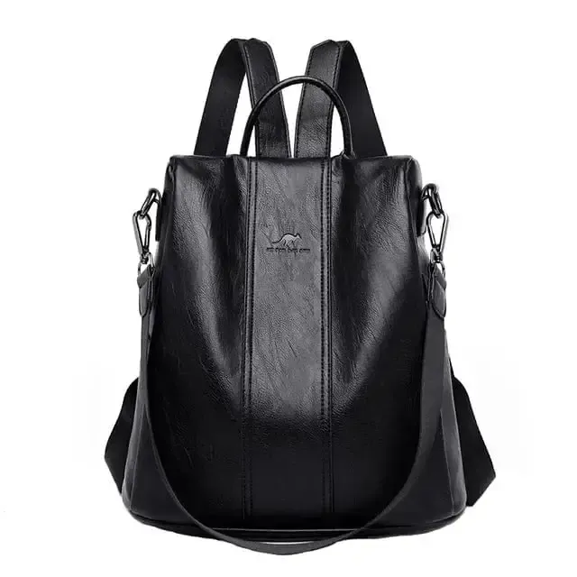 Premium and Secure PU Leather Backpack