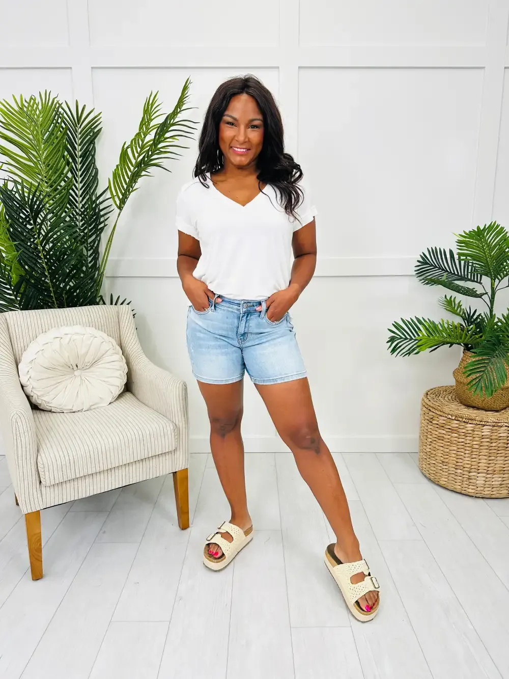 Judy Blue Retro Refresh Dad Shorts