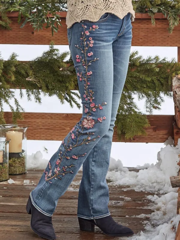 Vintage Printed Floral Pants