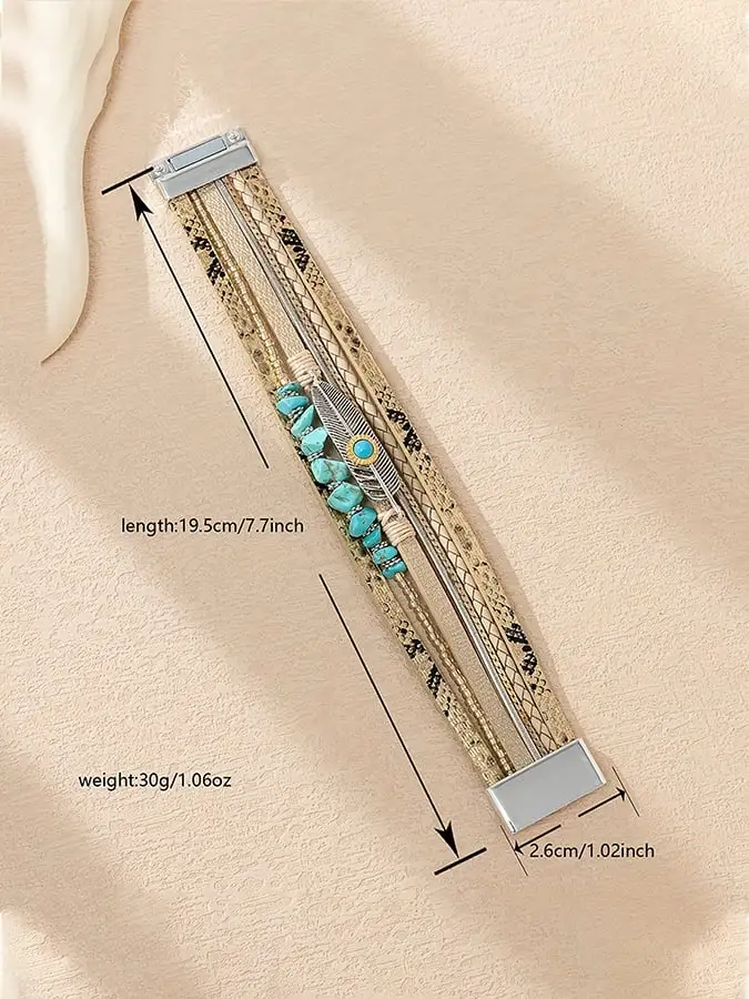 Western style retro simple all-match natural stone bracelet for men and women