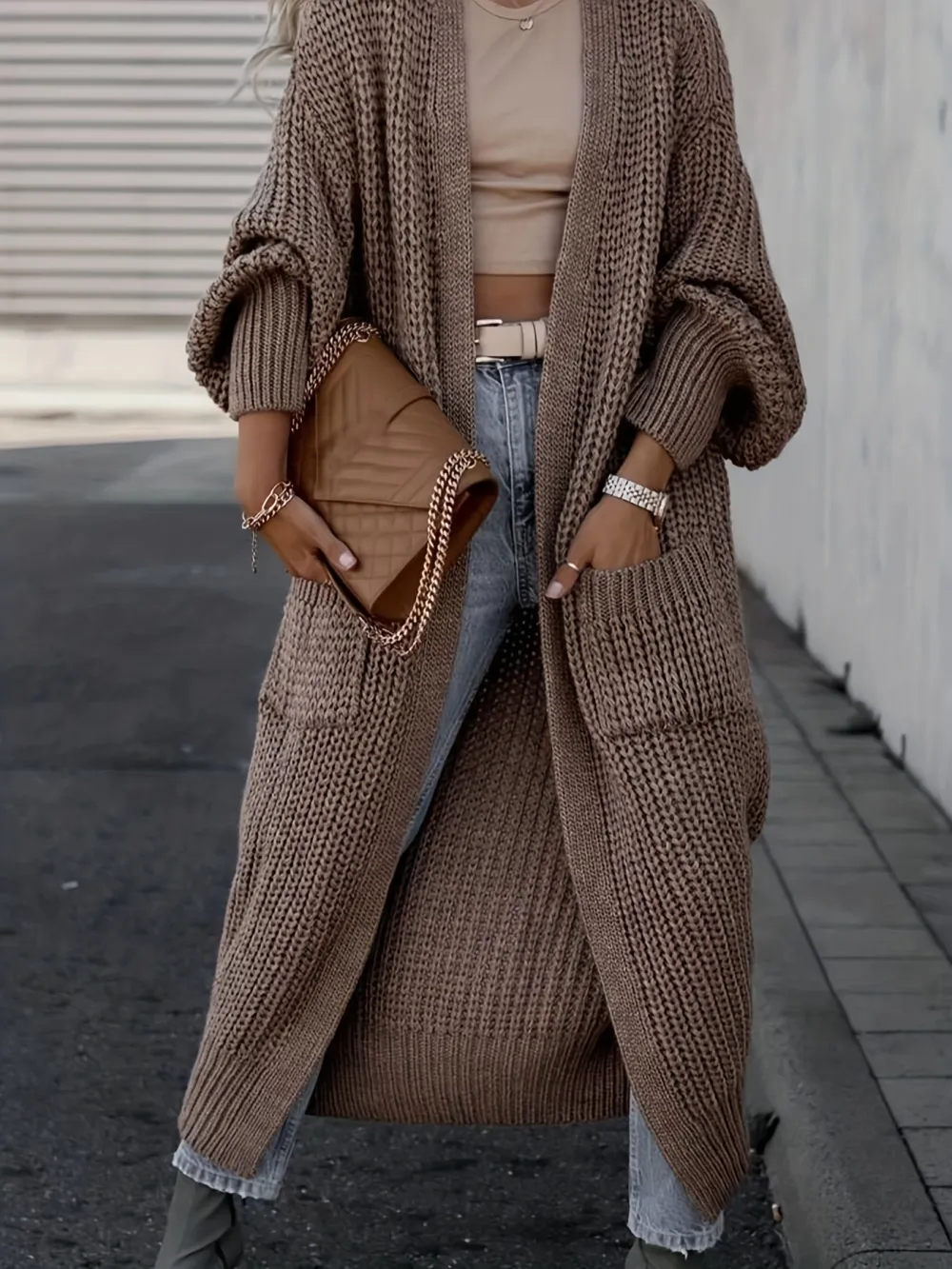 Cozy Long Sleeve Open Front Cardigan Sweater - Soft, Casual, and Versatile for Fall and Winter - Women's Long Length Clothing for Everyday Wear