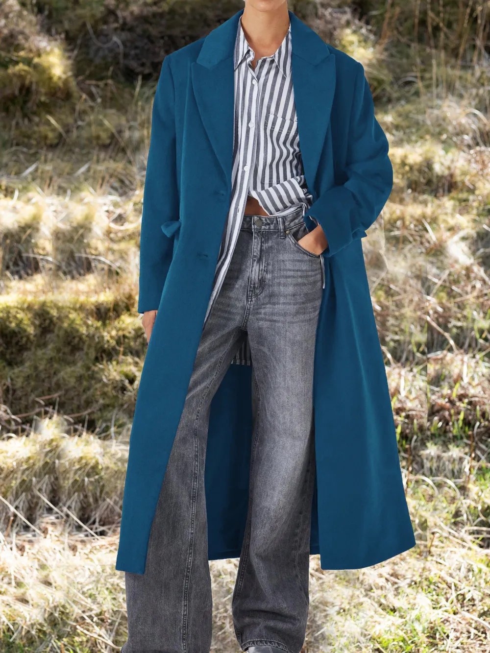 ANYDAY Maxi Top Coat, Navy