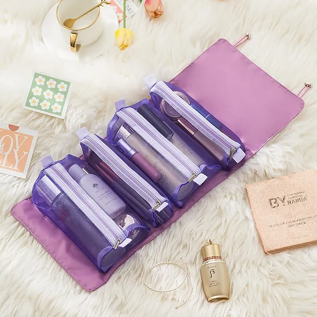 Travel Cosmetic Bag Foldable Makeup Organzier Portable Versatile Toiletry Wash Bag