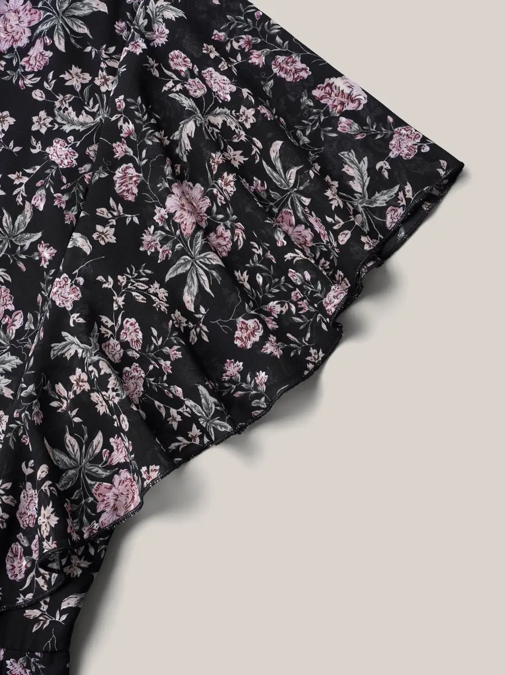 Chiffon Floral Print Ruffled Midi Dress