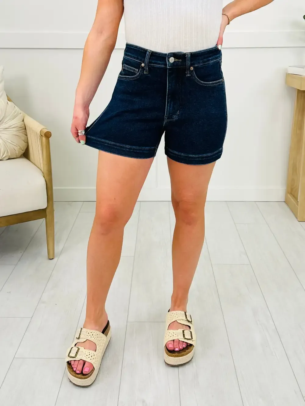 Judy Blue Summer Fling Tummy Control Shorts