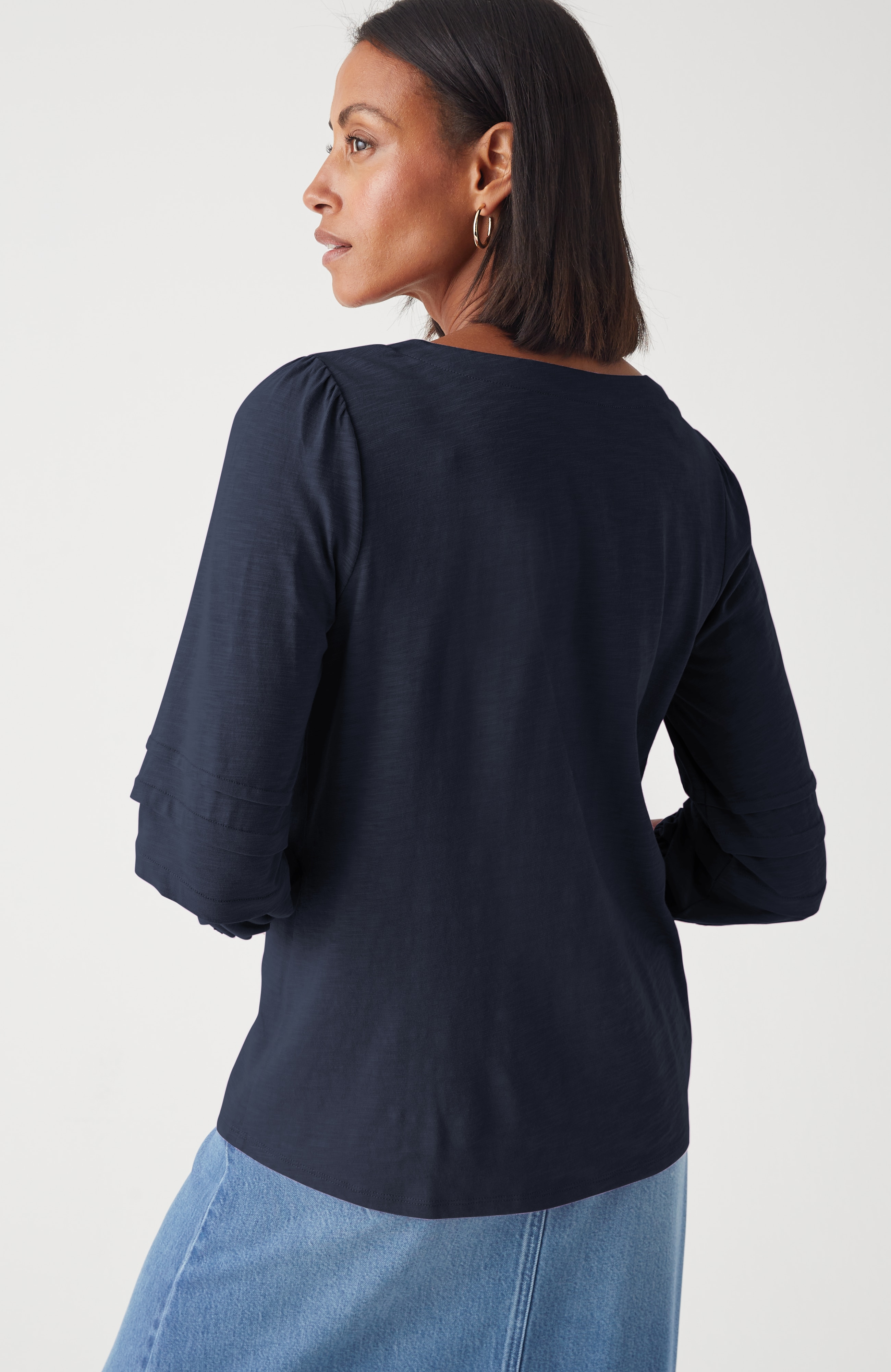 Pleated-Sleeve Tee
