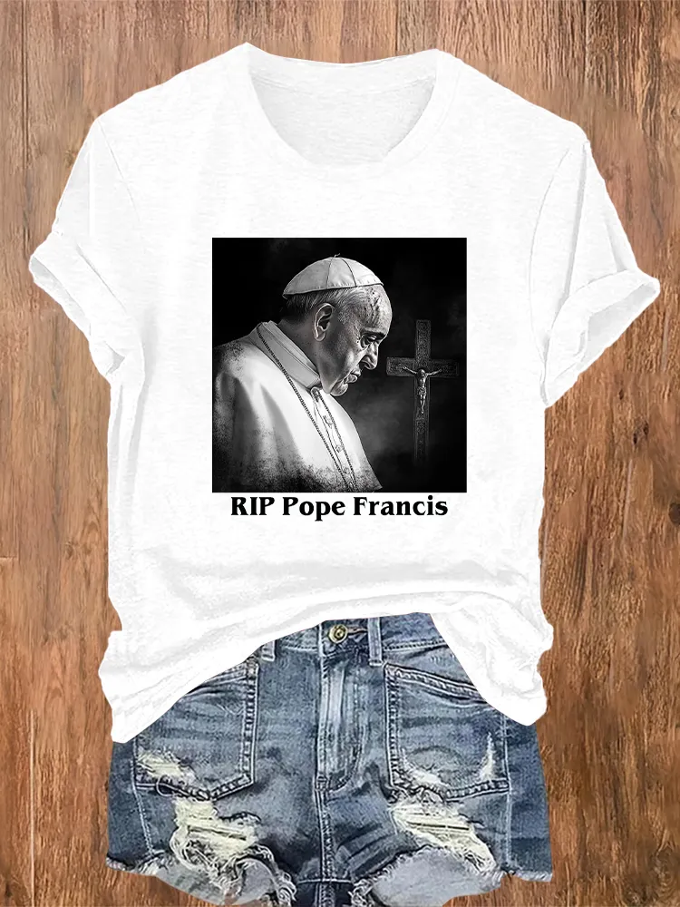 Women's Rip 1936-2025 Print Short Sleeve Round Neck Cotton T-Shirt