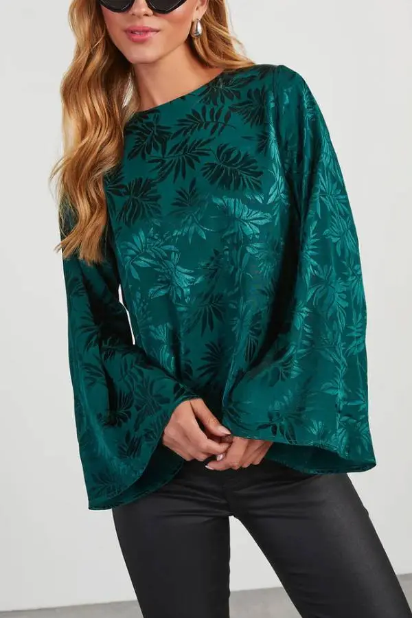 Odette Embossed Wide Sleeve Top
