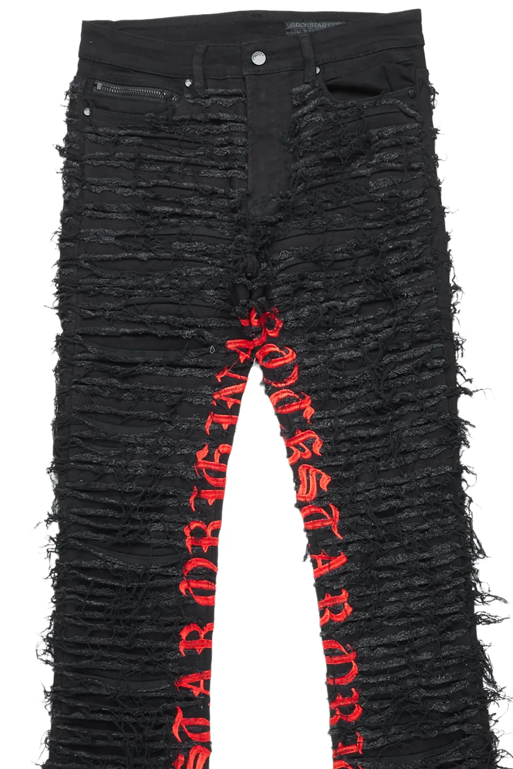 Giovanni Black Stacked Flare Jean