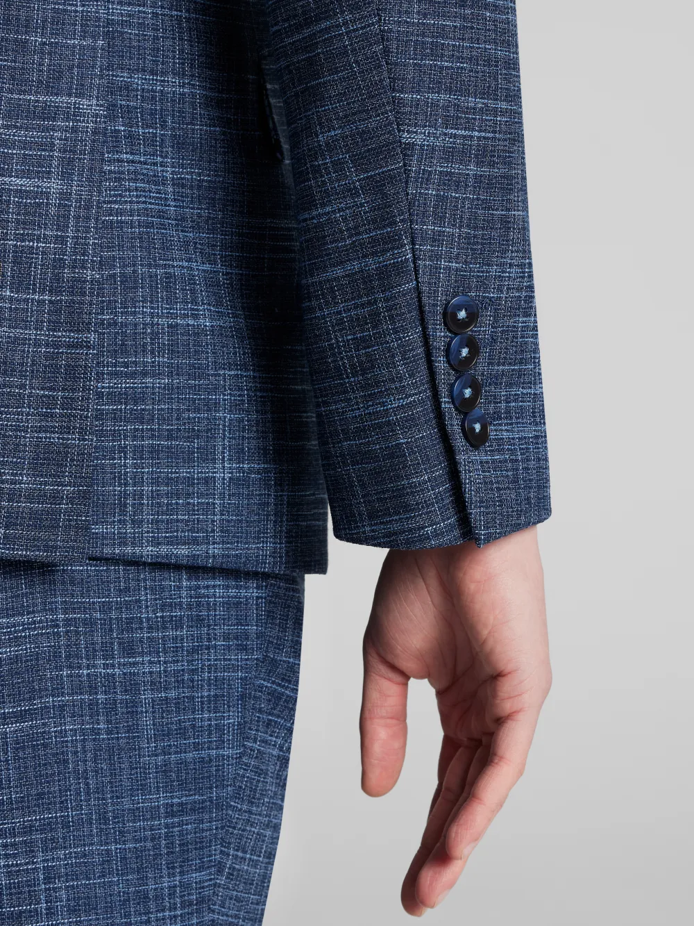 Paisley &Amp; Gray Slim Fit Textured Crosshatch Suit Jacket