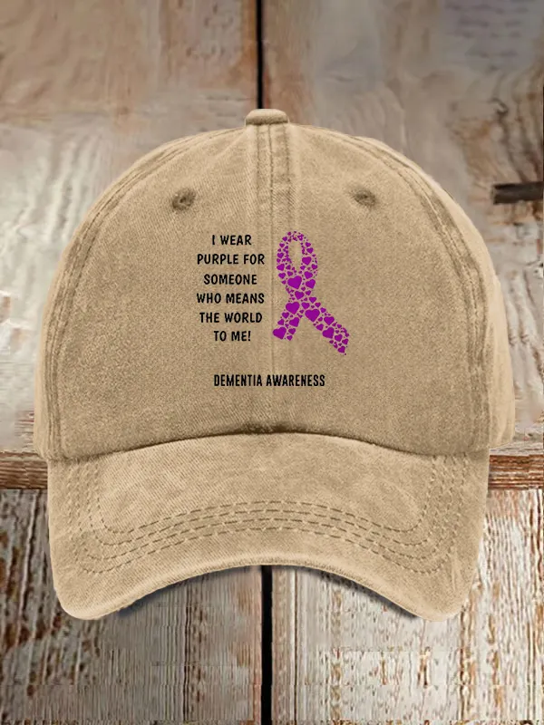 I Wear Purple For Someone Dementia Awareness Print Baseball Cap