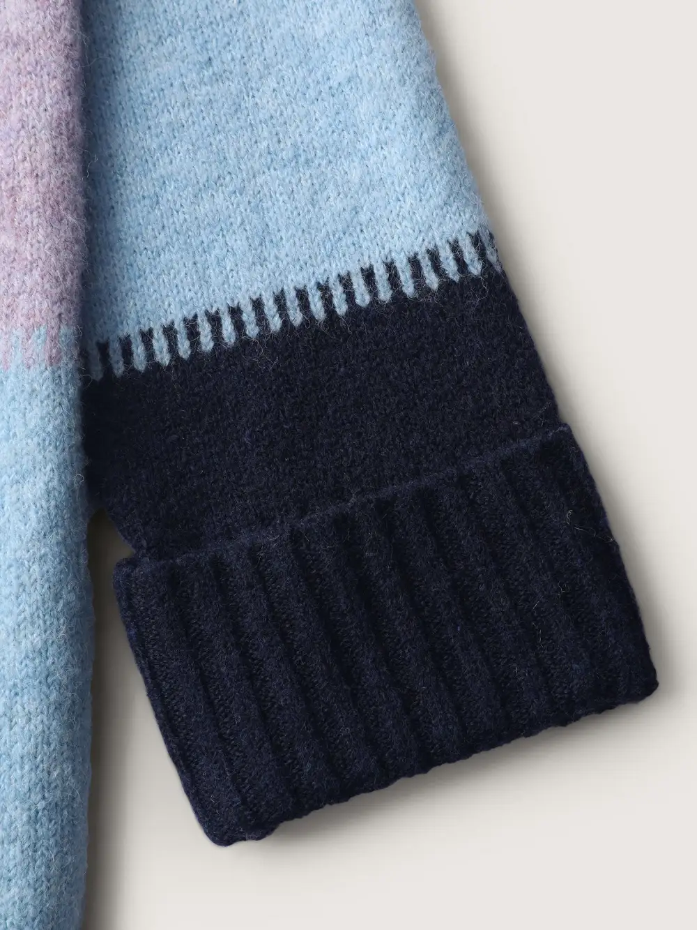 Color Stripes Round Neck Pullover