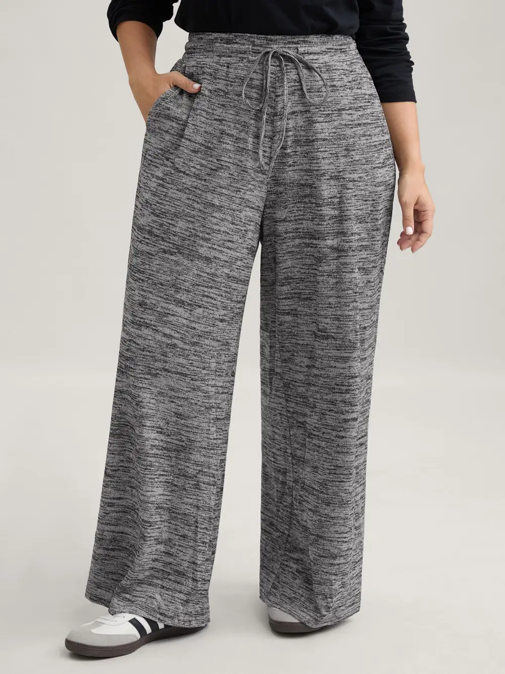 Heather Drawstring Loose Lounge Bottoms