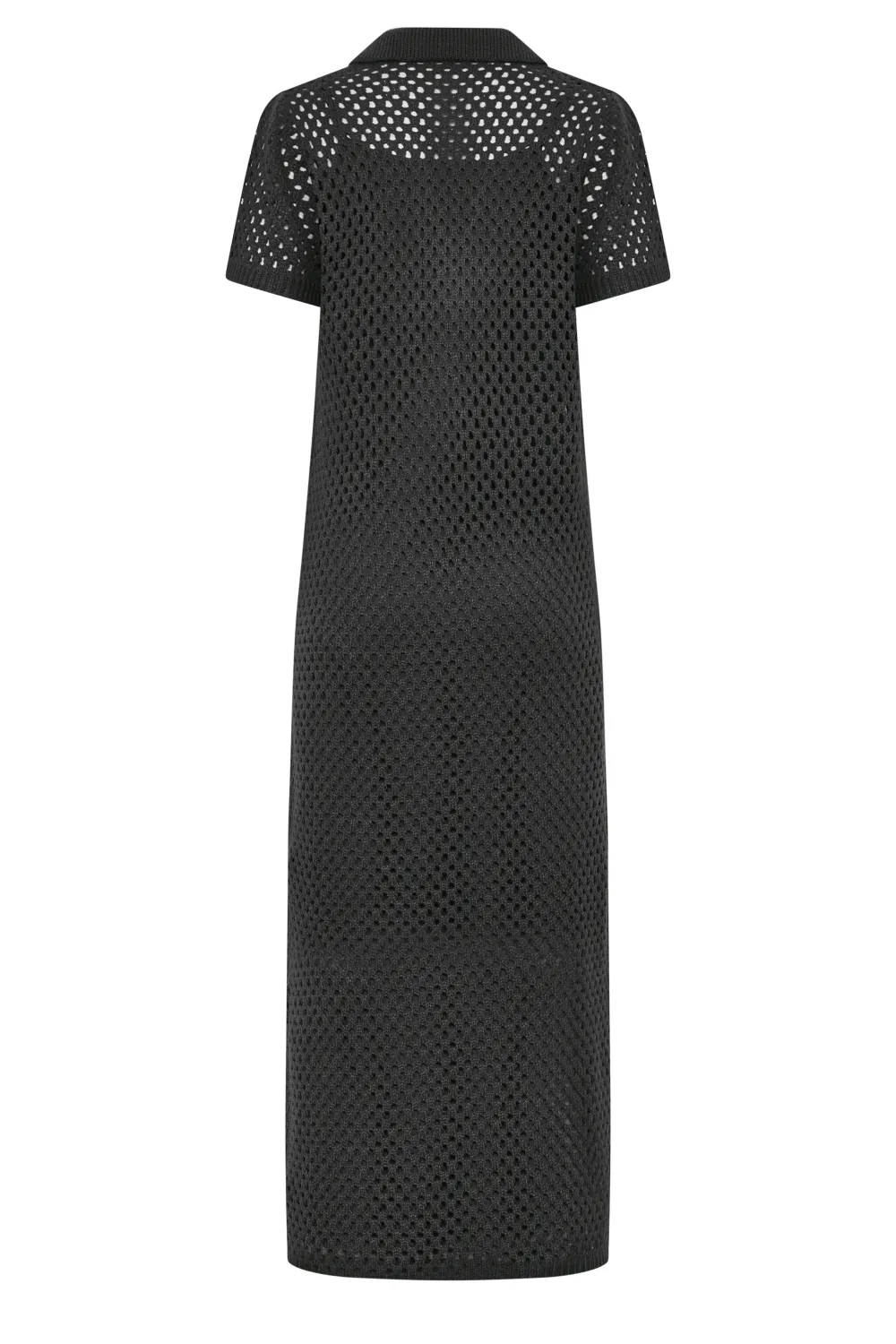 LTS Tall Black Crochet Midaxi Dress