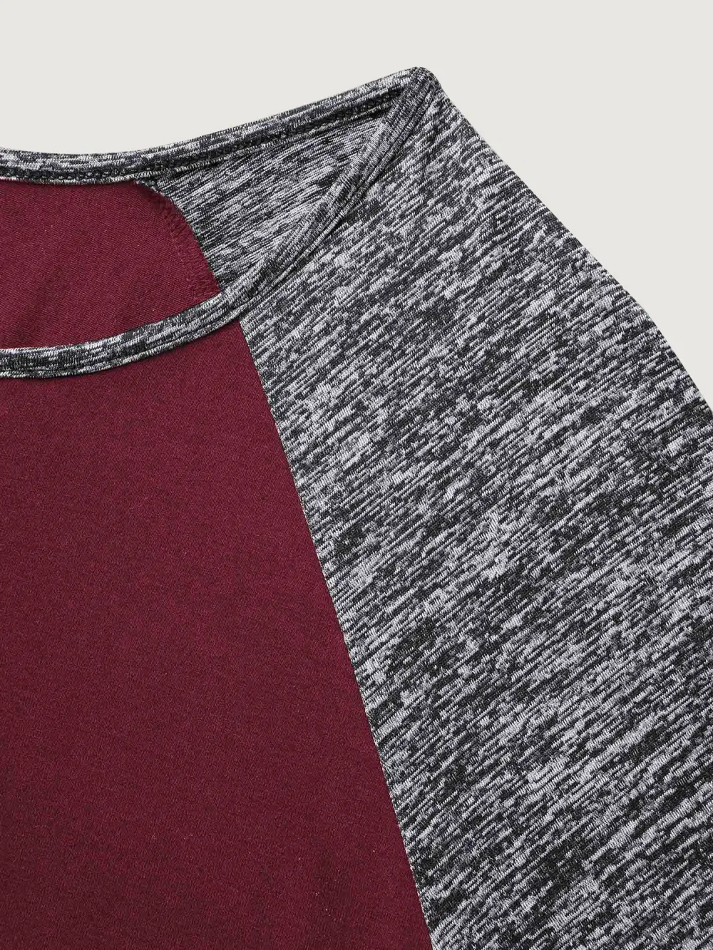 Heather Patchwork Button Detail Stretchy T-Shirt