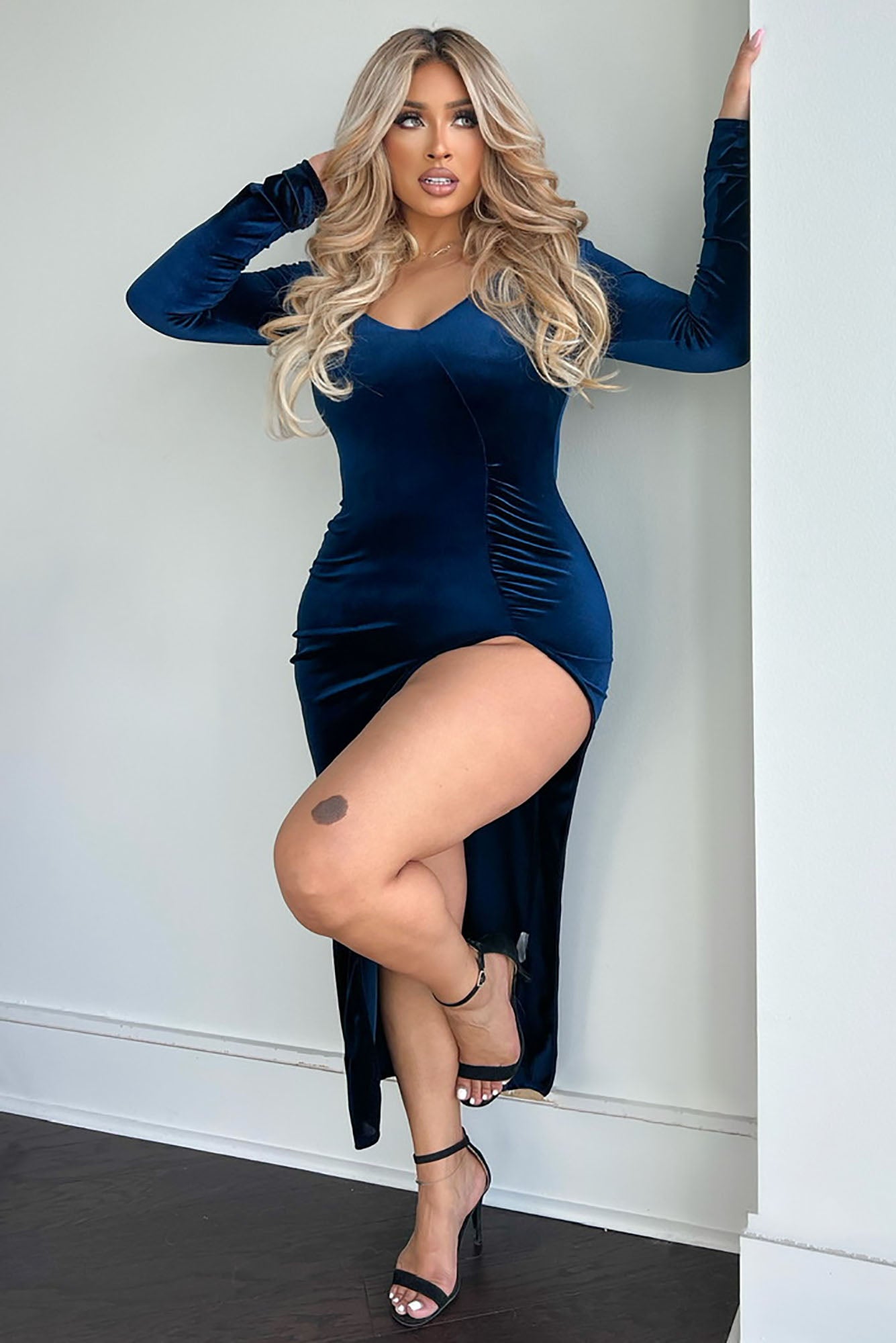 Love Sex Magic Velvet Dress - Navy
