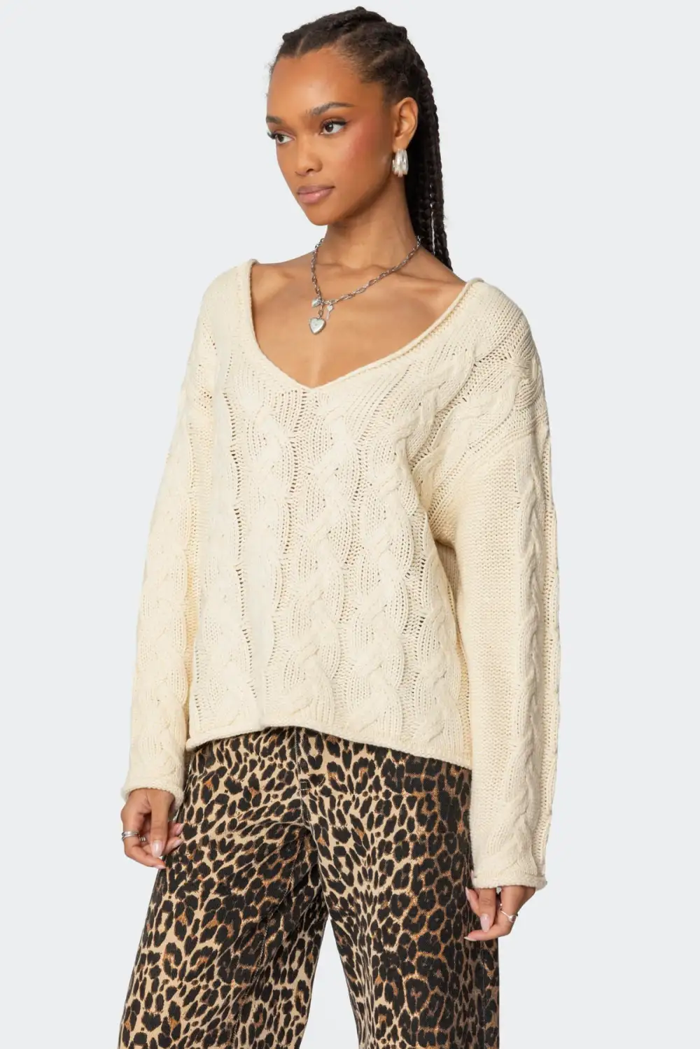Inga Oversized Cable Knit Sweater
